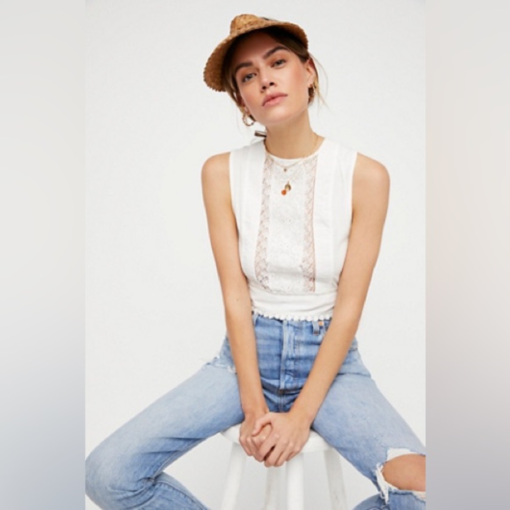 Free People Pinny Tank in Ivory